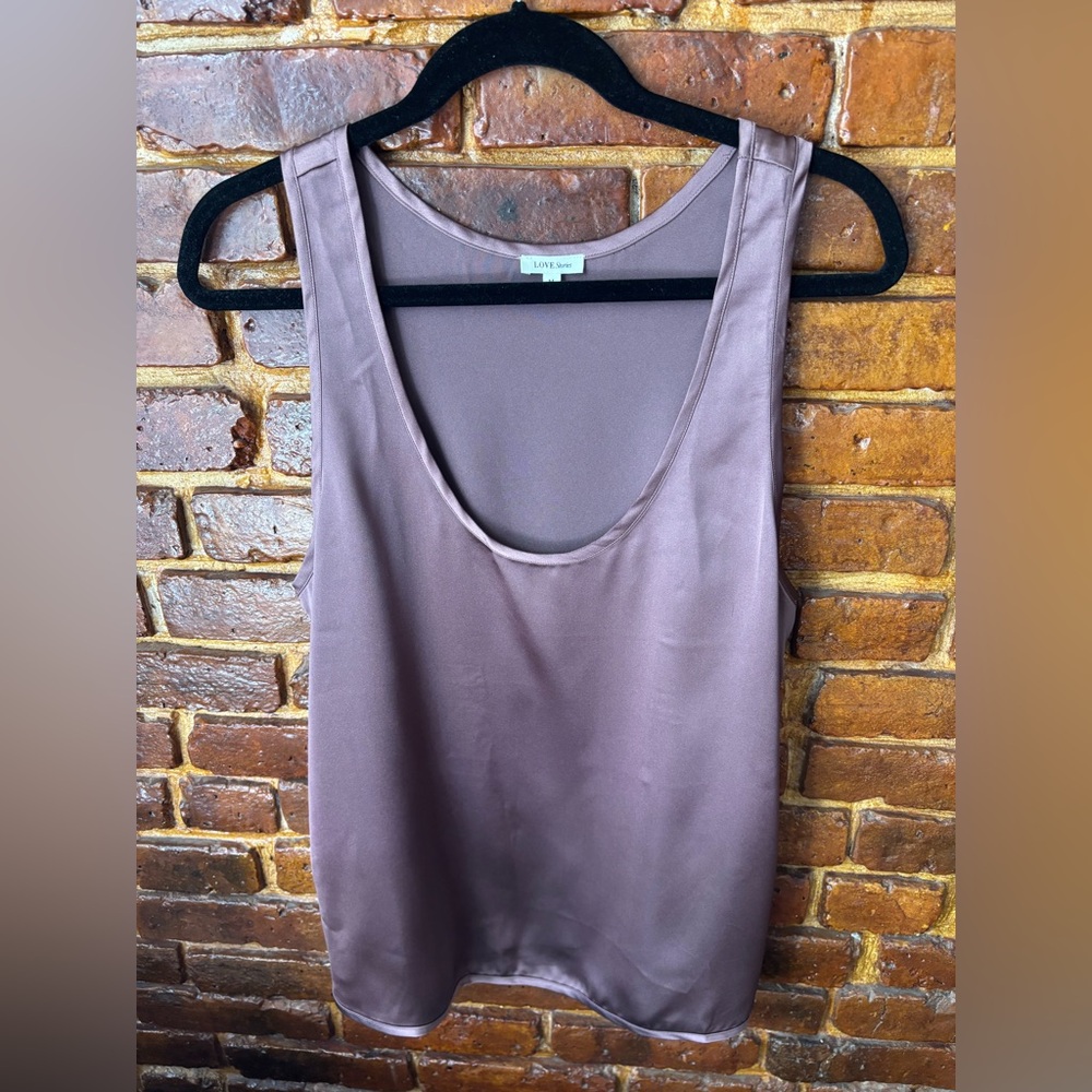 LOVE Stories Mauve Purple Silk Tank Top